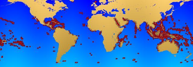 Dónde están los Arrecifes de Coral? Atlántico/Caribe 7.