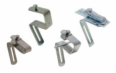 La unión entre el soporte corto y el soporte complementario se realiza mediante tornillo y tuerca.