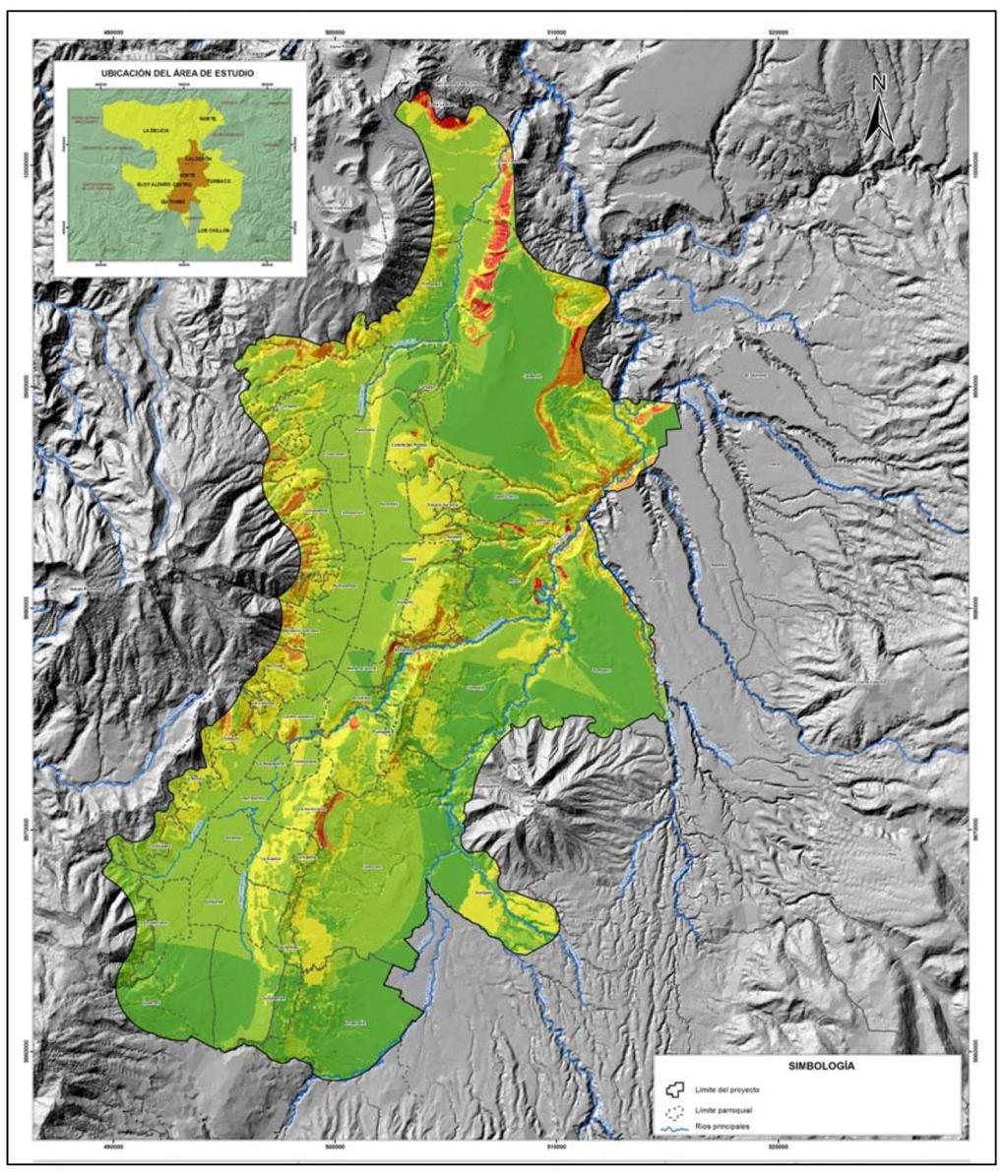 Ampliación del estudio de peligro de deslizamientos Mapa de Susceptibilidad por Movimiento de Terrenos Inestables -