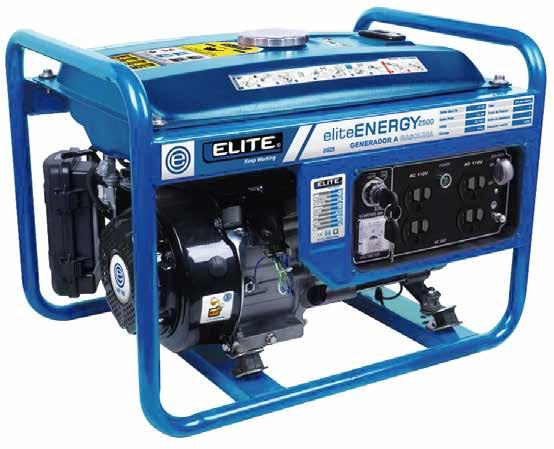 Generadores eliteenergy 2500 2G25 Descripcion Generador a gasolina con arranque manual, monofásico, motor de 5,5HP y 3.600 RPM.