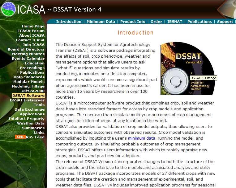 for Agrotechnology Transfer (DSSAT) http://www.icasa.