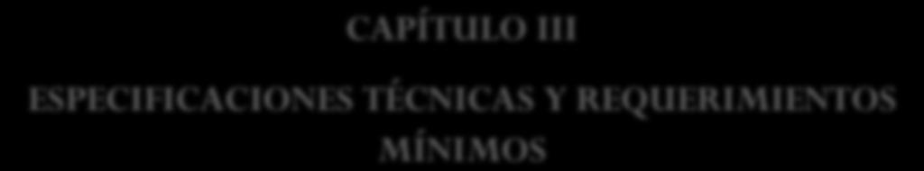 CAPÍTULO III ESPECIFICACIONES TÉCNICAS Y REQUERIMIENTOS MÍNIMOS 3.1. OBJETO.