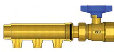 ALB SISTEMAS Opciones de configuración para los colectores premontados Válvulas de corte con conexiones para prensar Ø26 mm o Ø32 mm y conexión roscada de 1