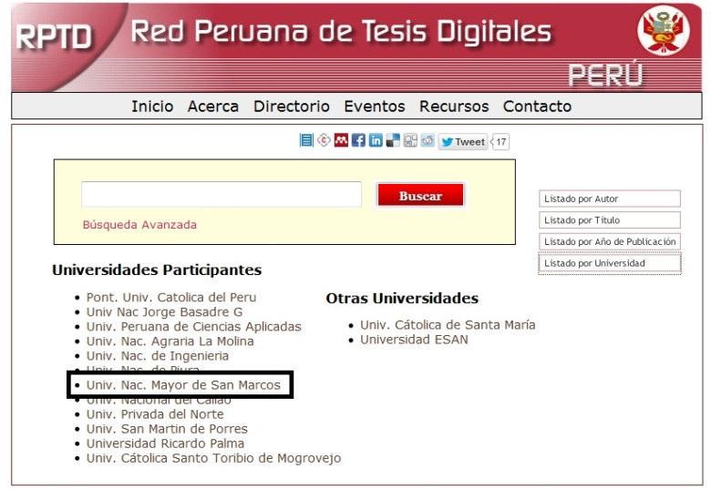 65 Gráfico N 12 Red Peruana de Tesis Digitales (RPTD) Fuente: http://www.rptd.edu.