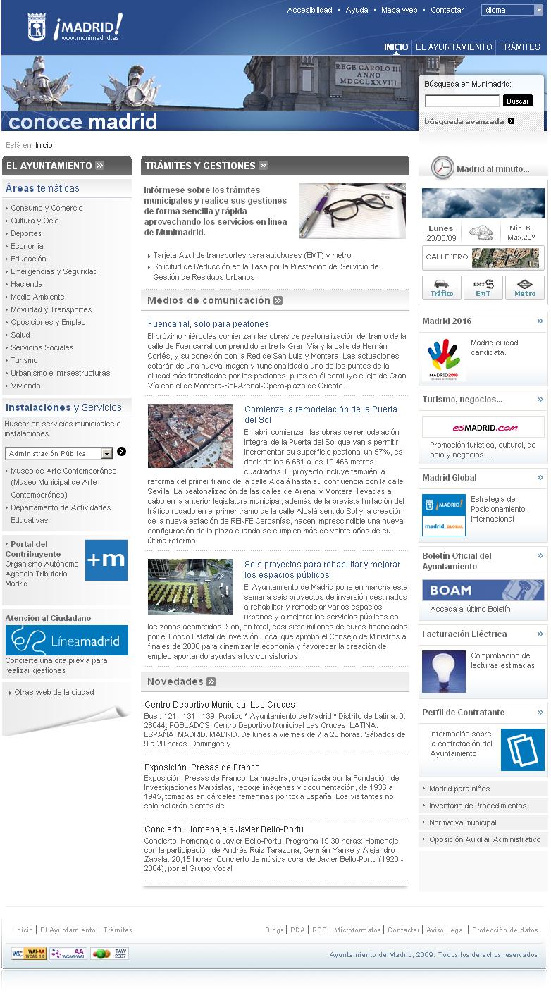Portal de servicios: www.munimadrid.