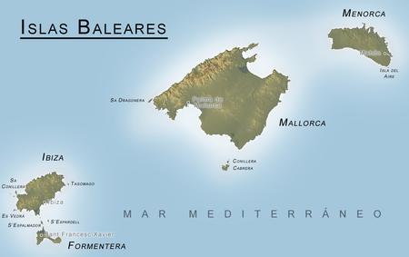 1.RASGOS GENERALES b) Características del relieve insular Islas Baleares.