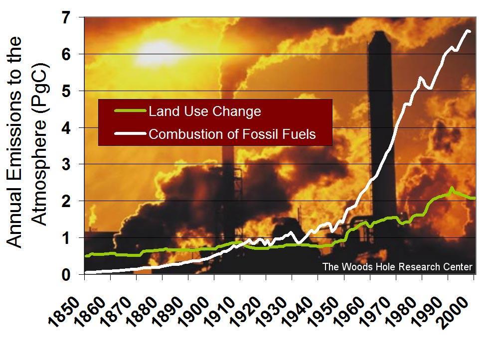 Emisiones anuales a la atmósfera (PgC) Emisiones mundiales provenientes del cambio de uso de suelo Cambio