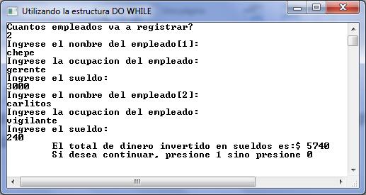 WriteLine("Cuantos empleados va a registrar?"); 11 cantidad = int.parse(console.readline()); 12 for (i=1; i<=cantidad; i=i+1) 13 { 14 Console.