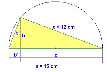 Según el teorema de la altura la altura h es media proporcional con los segmentos en que