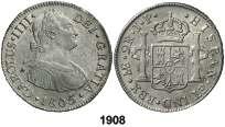 F 1908 1805. Lima. JP. 2 reales. (Cal. 953). Parte de brillo original.