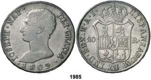 ................... 120, F 1986 1810. Madrid. AI. 20 reales. (Cal. 25). Águila grande. MBC. Est. 275.
