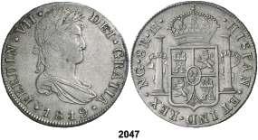 ...... 125, F 2047 1819. Guatemala. M. 8 reales. (Cal. 468). Escasa. MBC+/EBC-.
