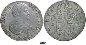 F 2085 1808. Sevilla. CN. 8 reales. (Cal. 634). Busto desnudo.