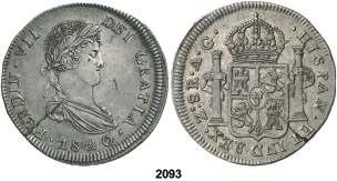 Leve grieta. (EBC-). Est. 150............ 75, F 2094 1821. Zacatecas. RG. 8 reales. (Cal. 697).
