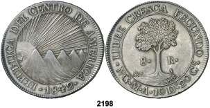 ............................. 300, F 2198 REPÚBLICA DE CENTRO AMERICA. 1842. Guatemala. MA. 8 reales. (Kr. 4). Bella. Muy escasa así.