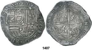 F 1407 s/d. Potosí. A. 8 reales. (Cal. 157). Escasa.
