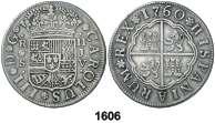 F 1606 1760. Sevilla. JV. 2 reales. (Cal. 1434). Escasa. MBC-. Est. 70.................. 40, F 1607 1761. Sevilla. JV. 2 reales. (Cal. 1435).