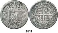 ............... 15, 1615 1774. Sevilla. CF. 2 reales. (Cal. 1443). Rayitas. BC+/MBC-. Est. 30............... 18, F 1616 1775.