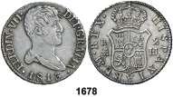 Golpecitos. Atractiva. Rara y más así. EBC-.Est. 300. 150, F 1679 1813. Madrid. IG. 2 reales. (Cal. 913). Rara. BC/BC+.