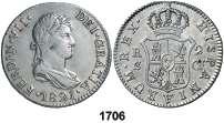 1704 1815. Sevilla. CJ. 2 reales. (Cal. 1025). Escasa. BC/BC+. Est. 50................ 30, 1705 1820. Sevilla. CJ. 2 reales. (Cal. 1026). Escasa. BC-/BC. Est. 50................. 30, F 1706 1821.