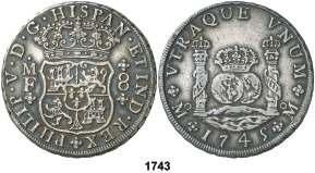 Manchitas. (MBC+). Est. 250....... 125, F 1742 1744. México. MF. 8 reales.