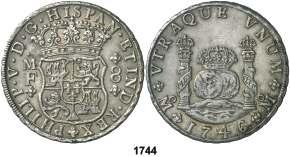 México. MF. 8 reales. (Cal. 798). MBC+/MBC. Est. 200................... 125, F 1744 1746.