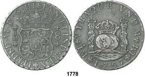 F 1778 1757. Lima. JM. 8 reales. (Cal. 316). Columnario.