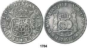 Est. 150....... 90, F 1784 1750. México. MF. 8 reales. (Cal. 325).