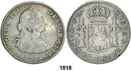 F 1818 1789. México. FM. 4 reales. (Cal. 1152). Golpecito. Rara.