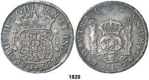 Guatemala. P. 8 reales. (Cal. 811). Columnario. Leves rayitas.