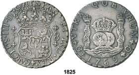 F 1825 1769. Guatemala. P. 8 reales. (Cal. 818). Columnario. Atractiva. Rara.