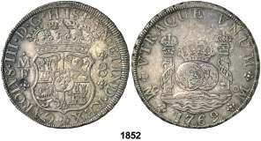 F 1852 1769. México. MF. 8 reales. (Cal. 909). Columnario.