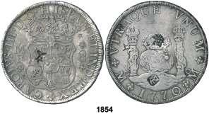 200............ 125, F 1854 1770. México. MF. 8 reales. (Cal.