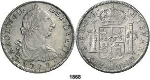 ... 125, F 1869 1778. Potosí. PR. 8 reales. (Cal. 979). Buen ejemplar. MBC+/EBC-.