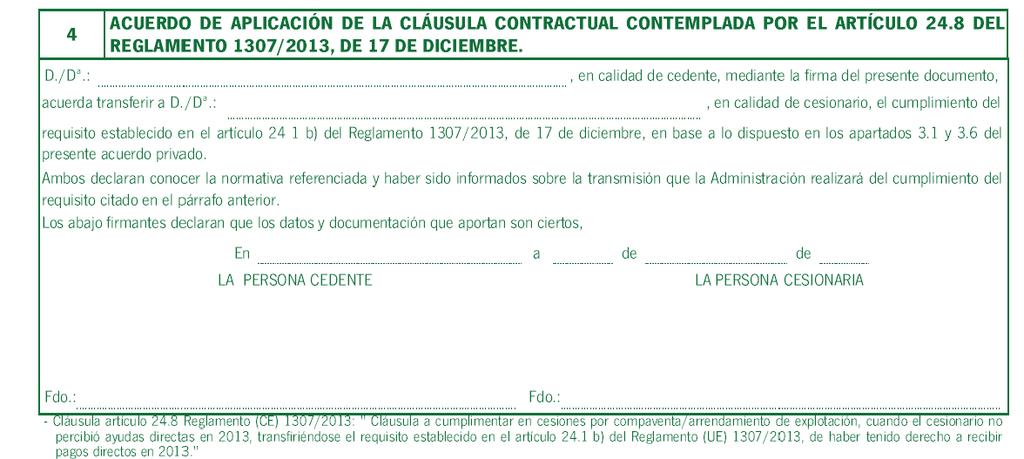 CONSEJERÍA DE AGRICULTURA, PESCA Y 8.6. CLÁUSULAS ( impreso CTE15 CLÁUSULAS): ver punto 9 de este manual 9.
