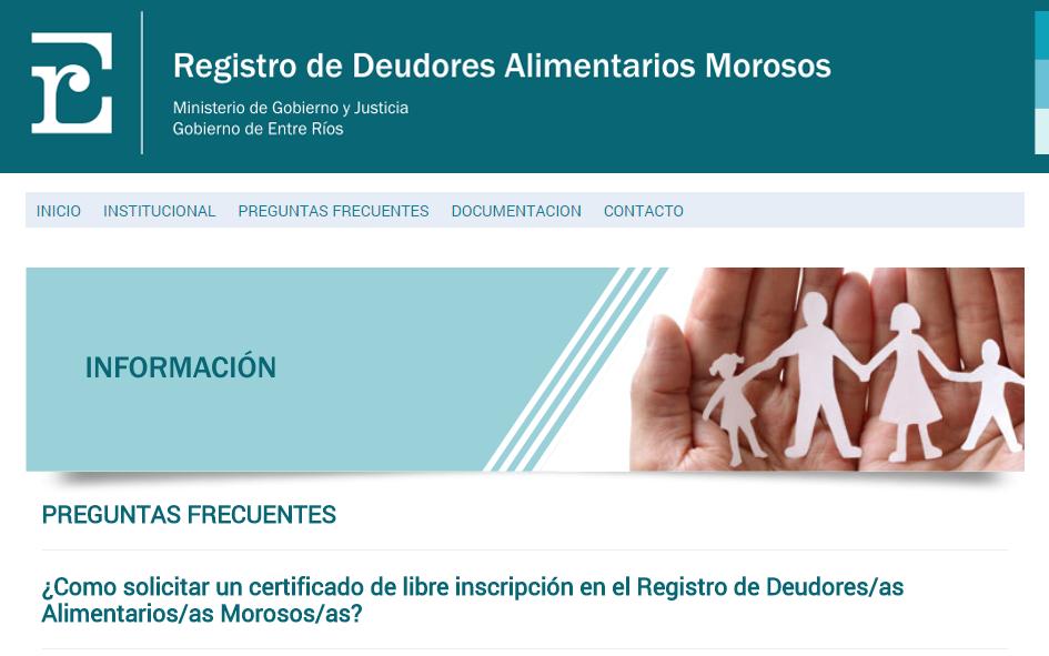 Registro de Deudores/as Alimentarios/as Morosos/as Victoria 283 - Paraná - Entre Rios 3100 / Tel.