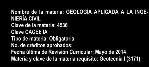 Programa Sintetico Nombre Del Curso Geologia Aplicada A La