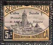 1938.- Sellos anteriores con diversas sobrecargas de luto. sobrecarga tipo I Calvo Sotelo / Presente!