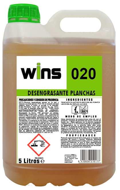 DESENGRASANTE PLANCHAS WINS 020 Producto especialmente formulado para la limpieza de planchas de cocina y hornos.