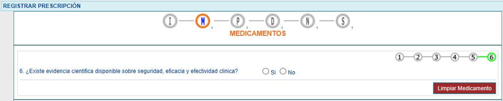 Al seleccionar la opción SI, se generará el siguiente mensaje Recuerde que está prescribiendo un medicamento en una indicación no registrada por el titular del registro sanitario en Colombia.