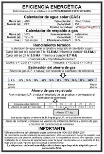 Martes 16 de enero de 2018 DIARIO OFICIAL (Segunda Sección) consumo de gas final de acuerdo a la ecuación: Para poderlo evaluar se requiere Gasquemador : Consumo de gas que se requiere para mantener