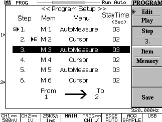 USER S MANUAL. OD-590/91/92 6.4 Program and Play The advance Program mode function is able to let oscilloscope to remember certain steps and replay all the saved steps.