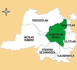 CUAUTITLÁN IZCALLI Territorio Cuautitlán Izcalli es uno de los 125 municipios del Estado de México, se ubica en la zona del valle de México, y pertenece a la Zona metropolitana de la Ciudad de México.
