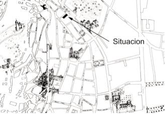 INTERVENCIÓN ARQUEOLÓGICA EN CALLE SANTO DOMINGO ESQUINA CALLEJÓN DE LOS CAMBRONES, LORCA (MURCIA) Figura 1. Localización en el casco urbano del solar intervenido.