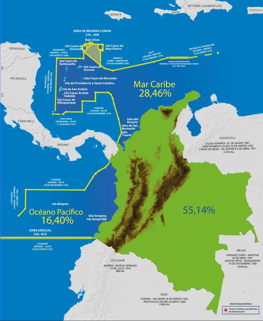 Población costera 4,5 millones aproximadamente Límites Marítimos en el Caribe (8)