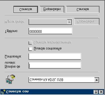 3.2.2. Windows ME 1. Para conectarse a Internet, haga doble clic en el icono Conexión Kit ADSL USB en su escritorio. 2. Introduzca el Nombre de usuario y la Contraseña y haga clic en Conectar. 3.