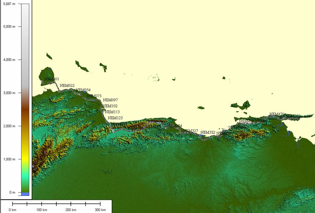 Red Mareográfica Nacional Línea de Nivelación Entre Mareógrafos (NEM) Amuay-Güiria 531 puntos Alturas niveladas referidas al NMM de La Guaira