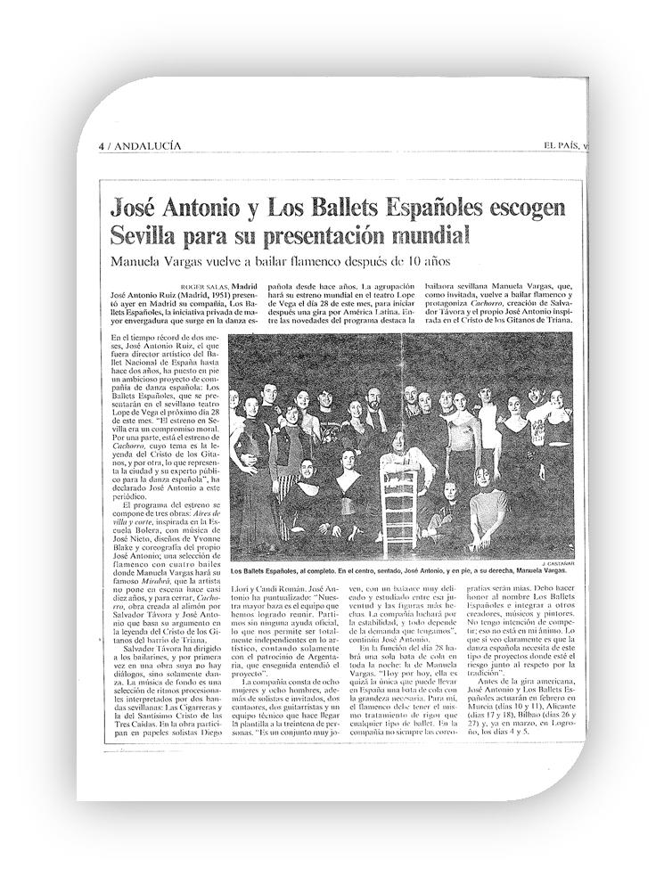 Caja 4 C.4 D.4 1994-1997 Dossier de prensa. Prensa española y extranjera. Críticas de espectáculos de 1994 y 1995.