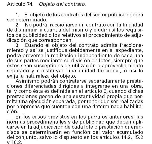 Ley de Contratos del Sector Público LEY DE CONTRATOS DEL SECTOR PÚBLICO Qué dice sobre el objeto del contrato?