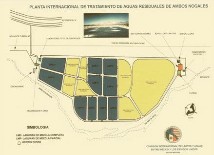 Figura 1: Vistas aéreas de plantas de tratamiento de aguas servidas de Ambos Nogales, con la tecnología de lagunas Aireadas.